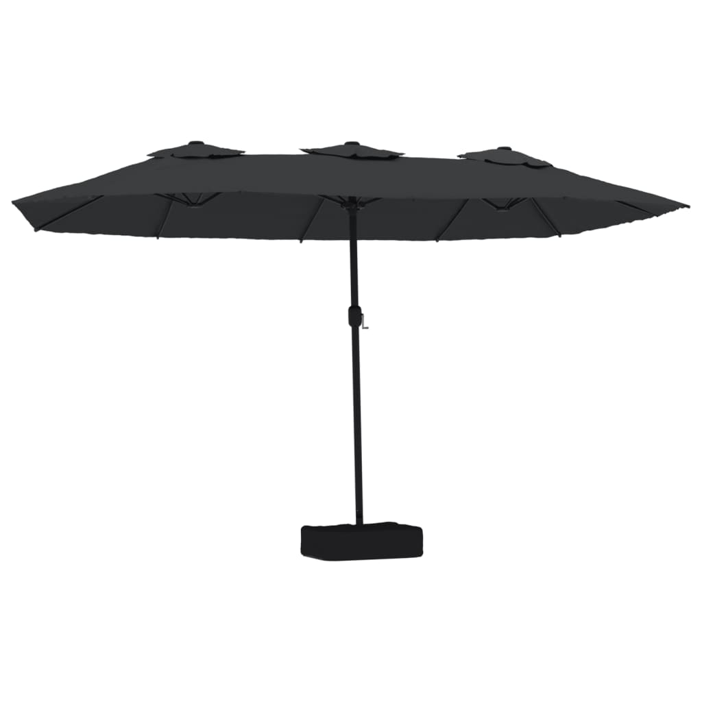 Saulessargs Ar 2 Jumtiņiem Un Led, 449X265 Cm, Melns