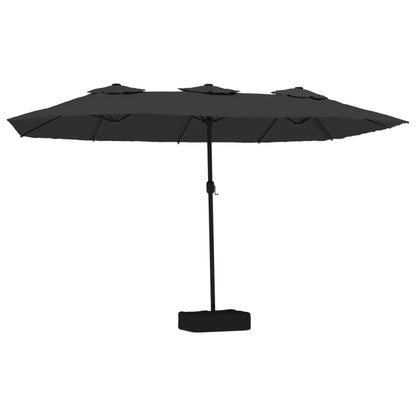 Saulessargs Ar 2 Jumtiņiem Un Led, 449X265 Cm, Melns