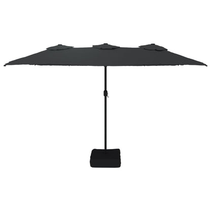 Saulessargs Ar 2 Jumtiņiem Un Led, 449X265 Cm, Melns