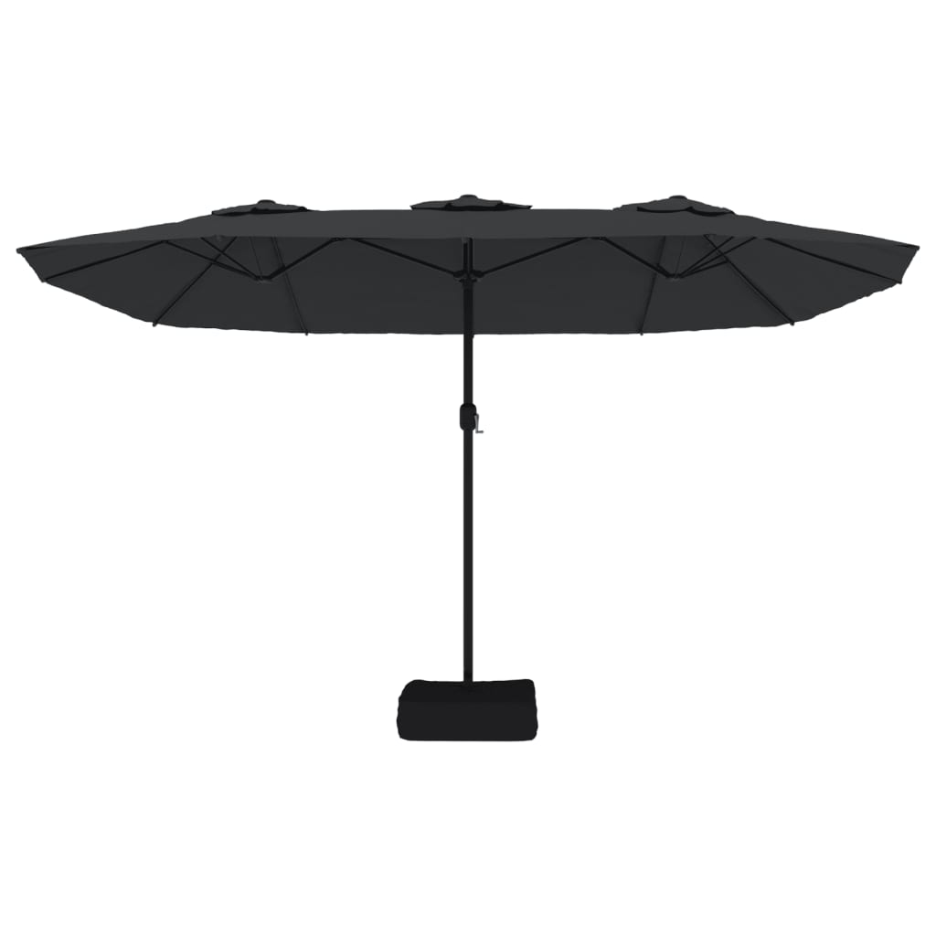 Saulessargs Ar 2 Jumtiņiem Un Led, 449X265 Cm, Melns