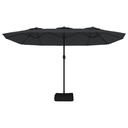 Saulessargs Ar 2 Jumtiņiem Un Led, 449X265 Cm, Melns