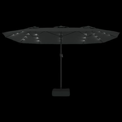 Saulessargs Ar 2 Jumtiņiem Un Led, 449X265 Cm, Melns