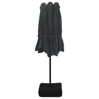 Saulessargs Ar 2 Jumtiņiem Un Led, 449X265 Cm, Melns