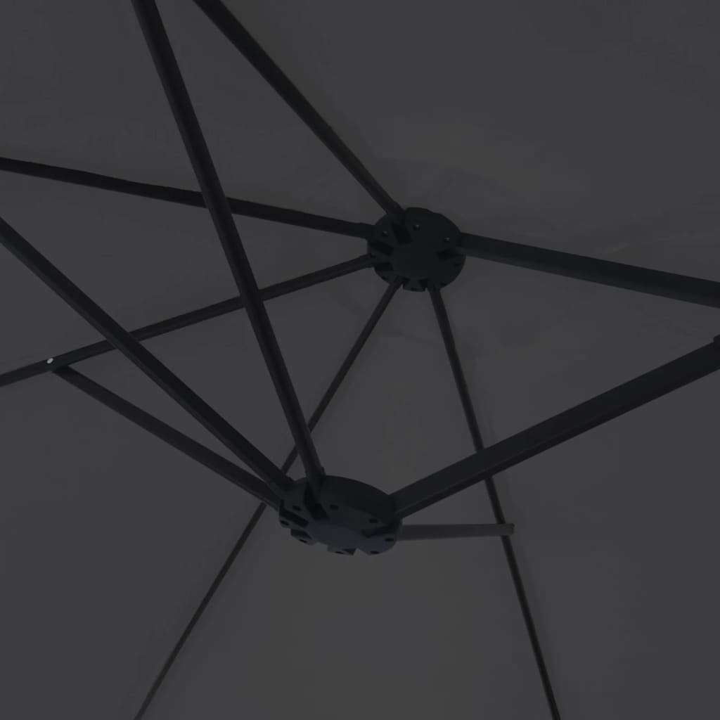 Saulessargs Ar 2 Jumtiņiem Un Led, 449X265 Cm, Melns