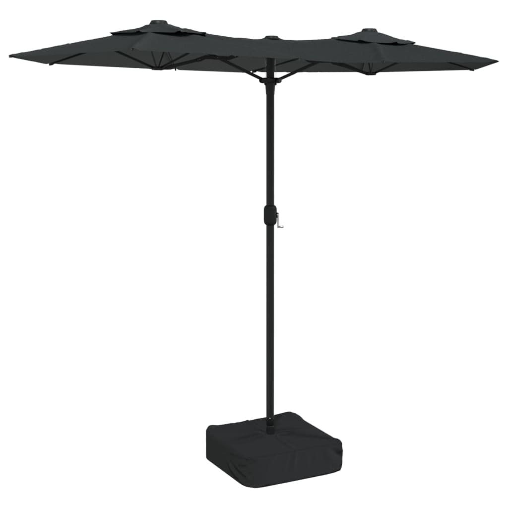 Saulessargs Ar 2 Jumtiņiem Un Led, 316X145 Cm, Antracītpelēks
