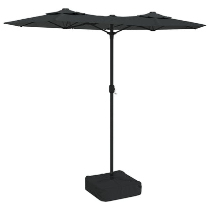 Saulessargs Ar 2 Jumtiņiem Un Led, 316X145 Cm, Antracītpelēks