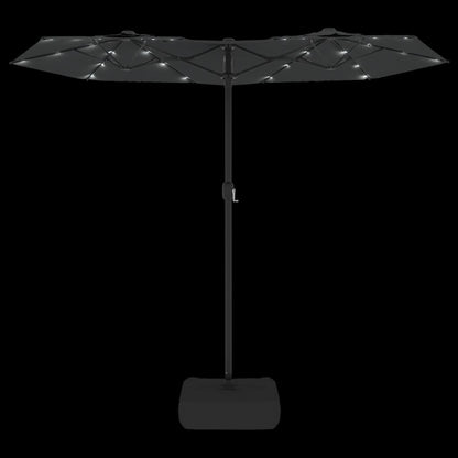 Saulessargs Ar 2 Jumtiņiem Un Led, 316X145 Cm, Antracītpelēks
