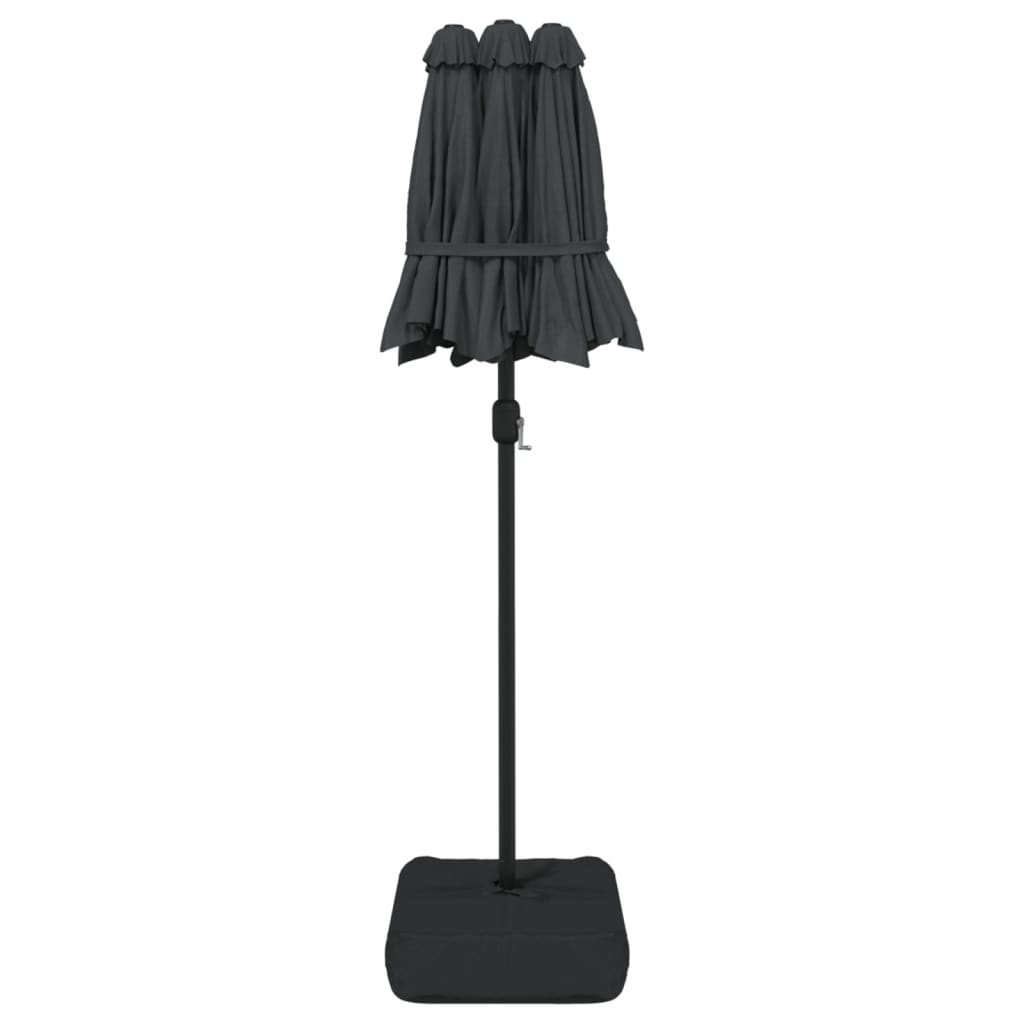 Saulessargs Ar 2 Jumtiņiem Un Led, 316X145 Cm, Antracītpelēks