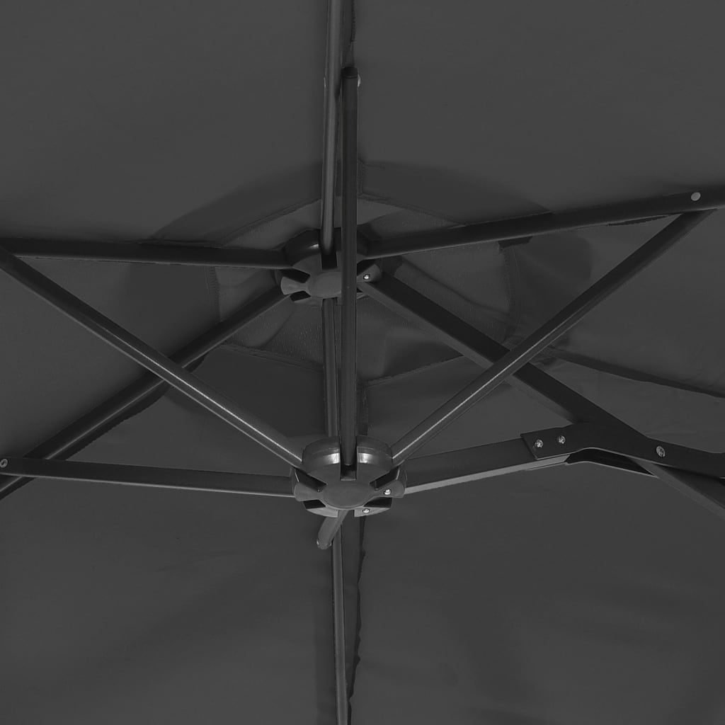 Saulessargs Ar 2 Jumtiņiem Un Led, 316X145 Cm, Antracītpelēks