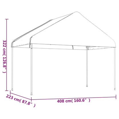 Nojume Ar Jumtu, Balta, 8,92X4,08X3,22 M, Polietilēns
