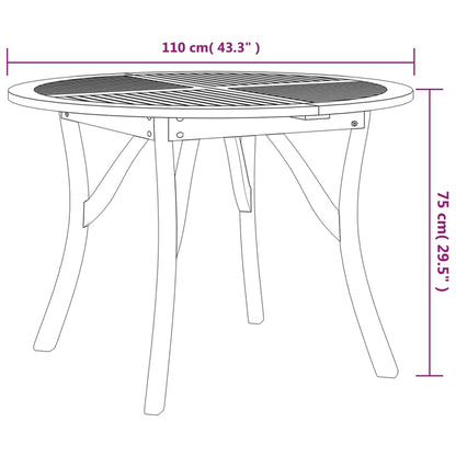 Dārza Galds, Ø 110 Cm, Akācijas Masīvkoks