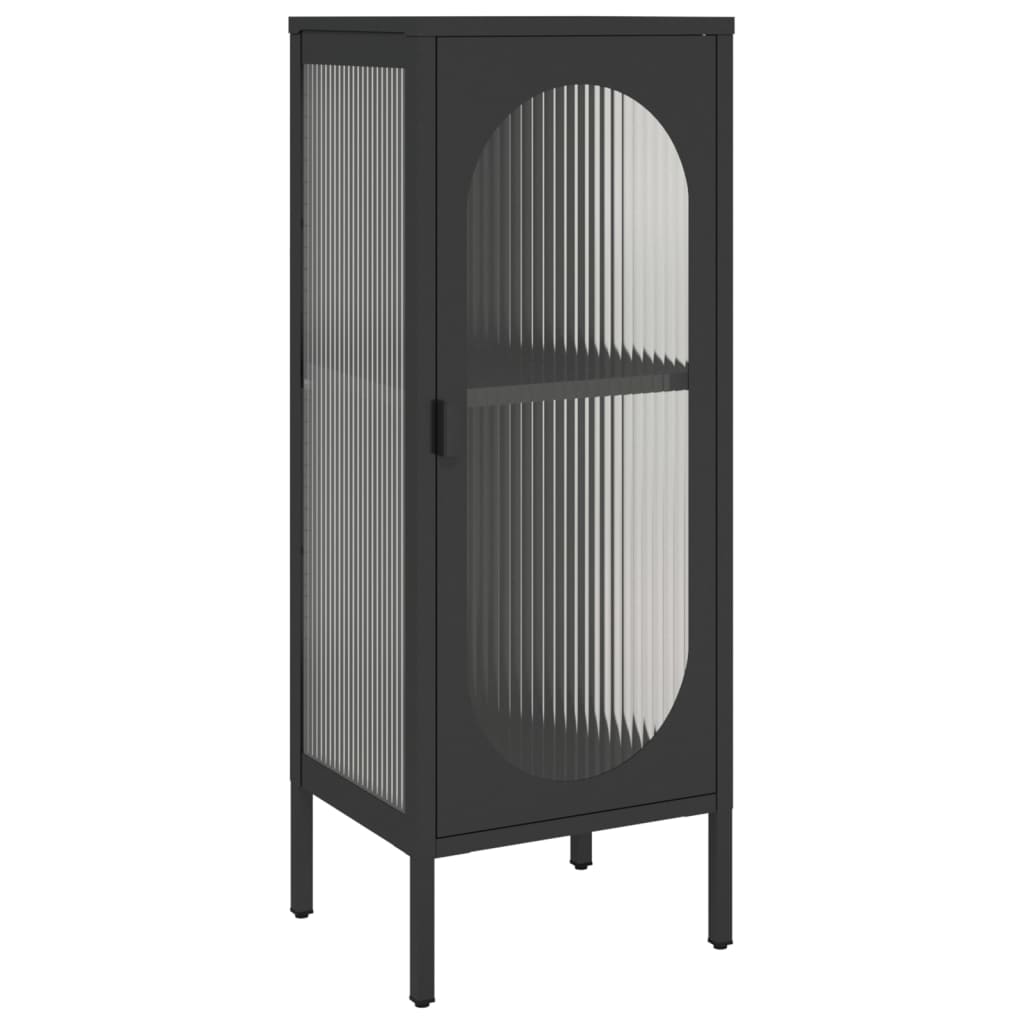 Kumode, 40X35X105 Cm, Stikls Un Tērauds, Melna