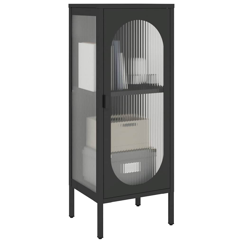 Kumode, 40X35X105 Cm, Stikls Un Tērauds, Melna