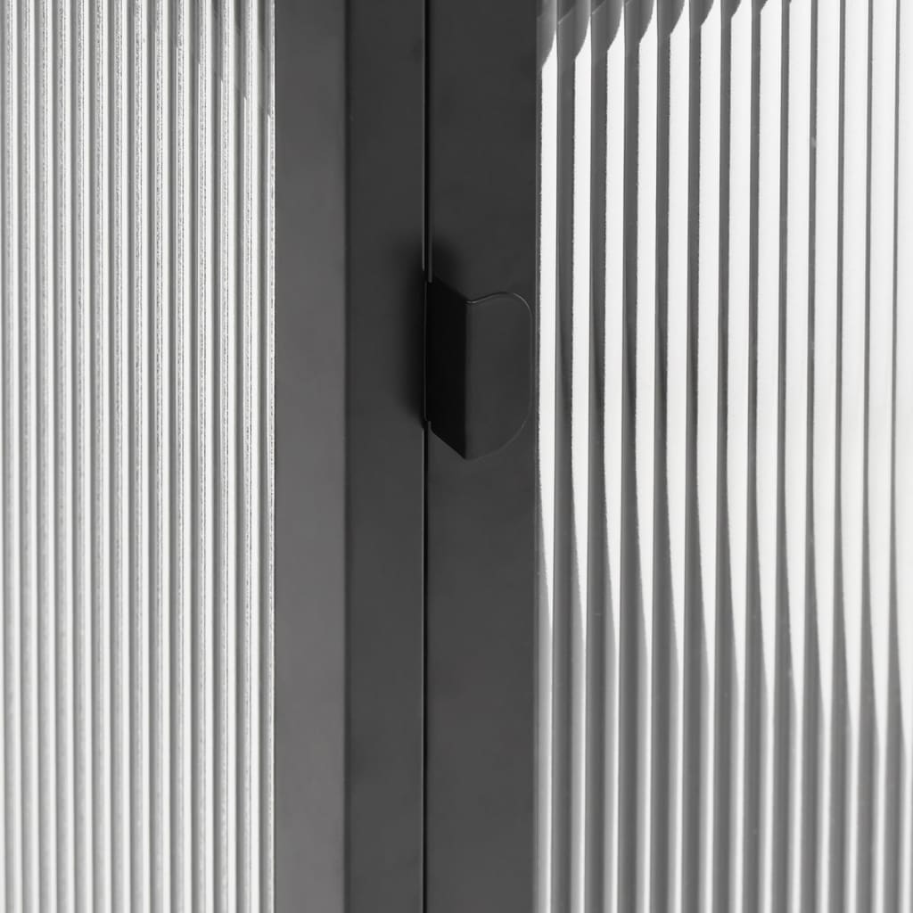 Kumode, 40X35X105 Cm, Stikls Un Tērauds, Melna