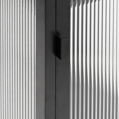 Kumode, 105X35X70 Cm, Stikls Un Tērauds, Melna