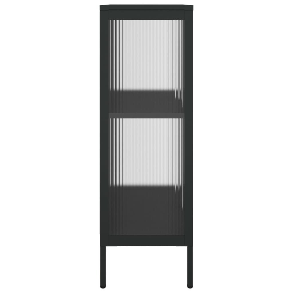 Kumode, 75X35X105 Cm, Stikls Un Tērauds, Melna