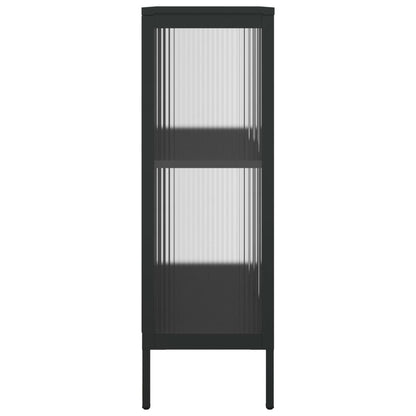 Kumode, 75X35X105 Cm, Stikls Un Tērauds, Melna