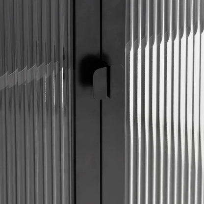 Kumode, 75X35X105 Cm, Stikls Un Tērauds, Melna