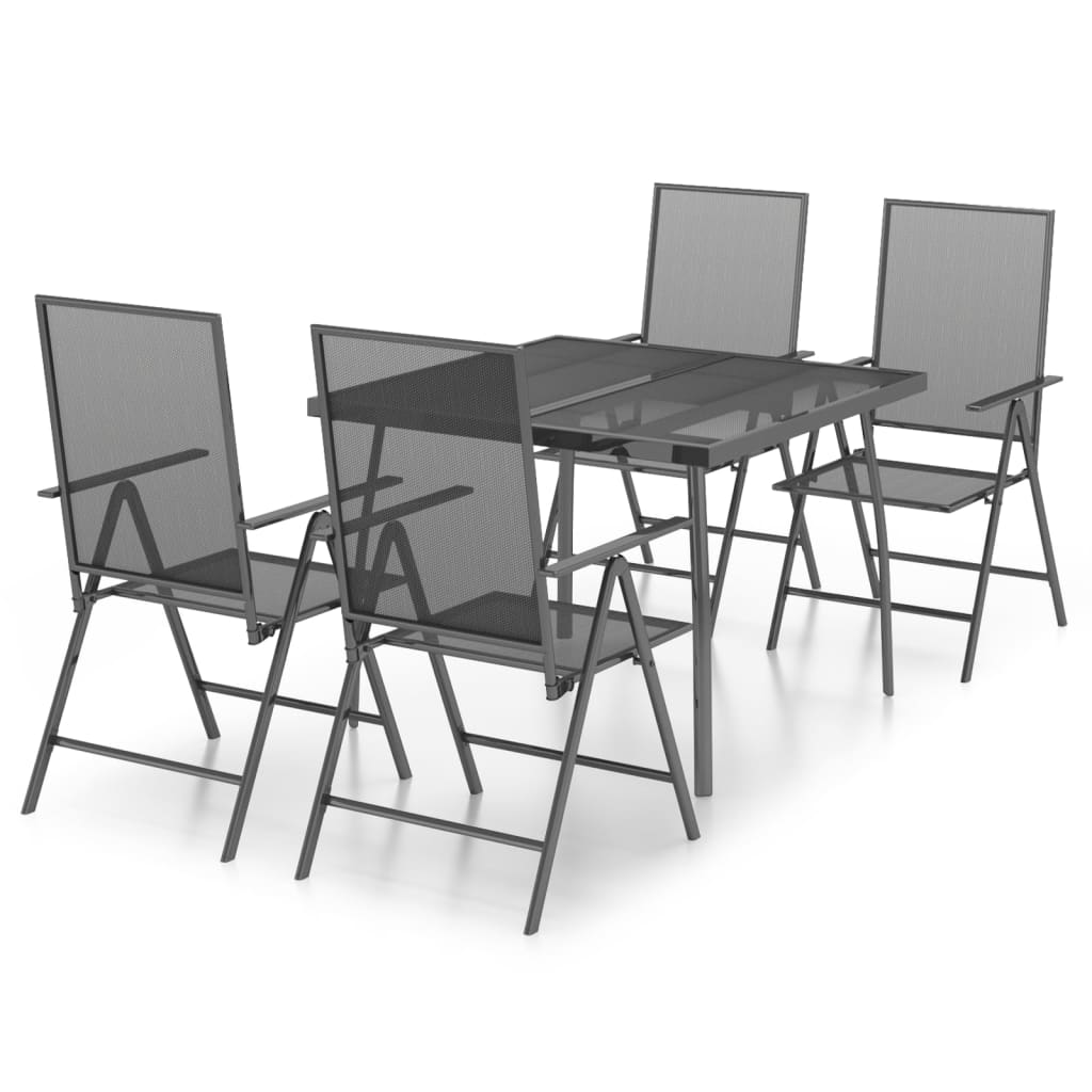 5-Daļīgs Dārza Mēbeļu Komplekts, Antracītpelēks Tērauds