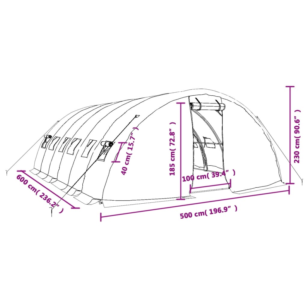 Siltumnīca Ar Tērauda Rāmi, , 30 M², 6X5X2,3 M