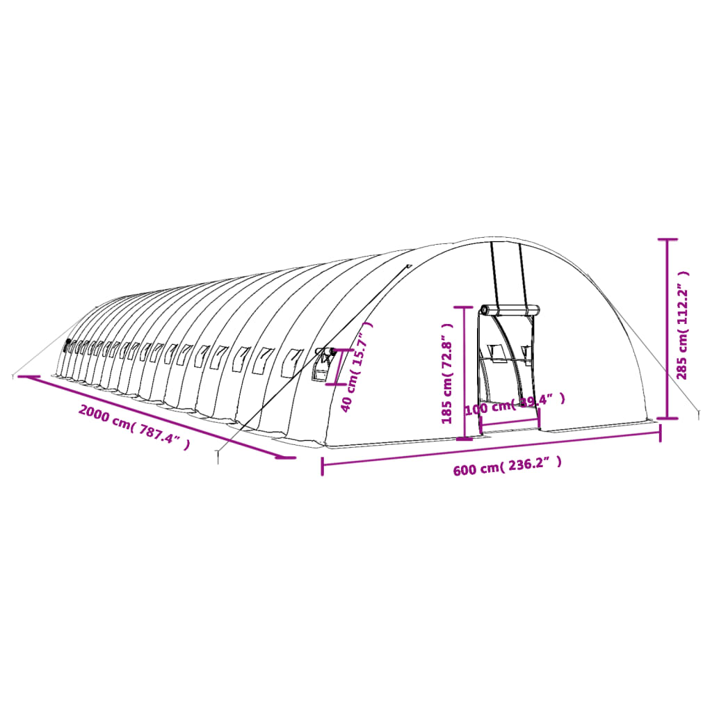 Siltumnīca Ar Tērauda Rāmi, , 120 M², 20X6X2,85 M