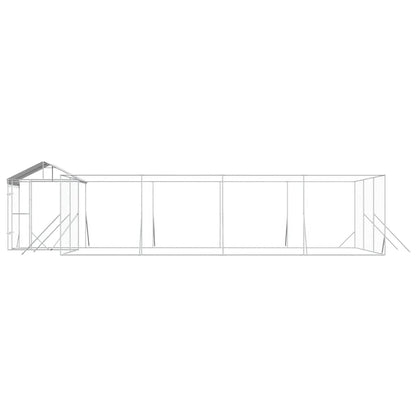 Suņu Voljērs Ar Jumtu, 10X6X2,5M, Cinkots Tērauds,Sudraba Krāsā