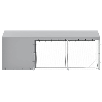 Suņu Voljērs Ar Jumtu, 2X6X2,5M, Cinkots Tērauds, Sudraba Krāsā