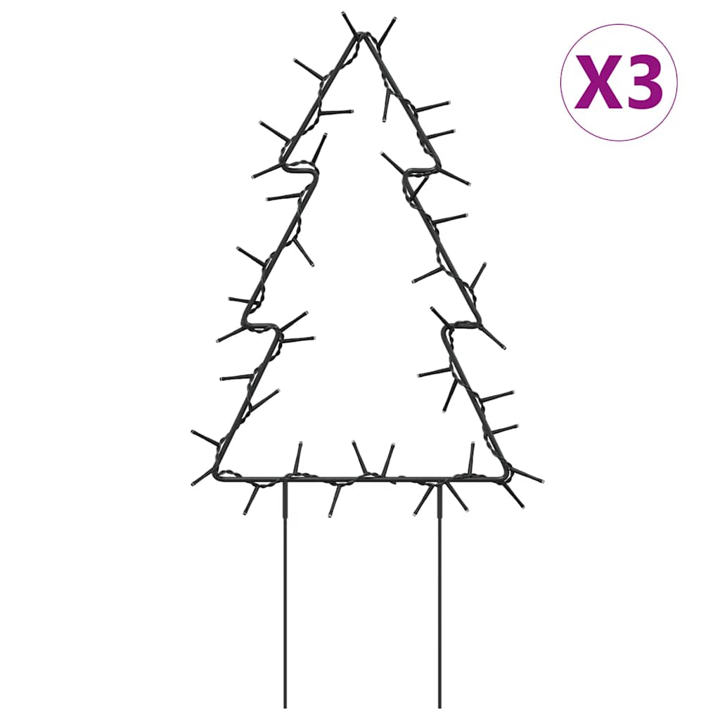 Ziemassvētku Gaismas Dekori, Egles Forma, 3 Gab., 50 Led, 30 Cm