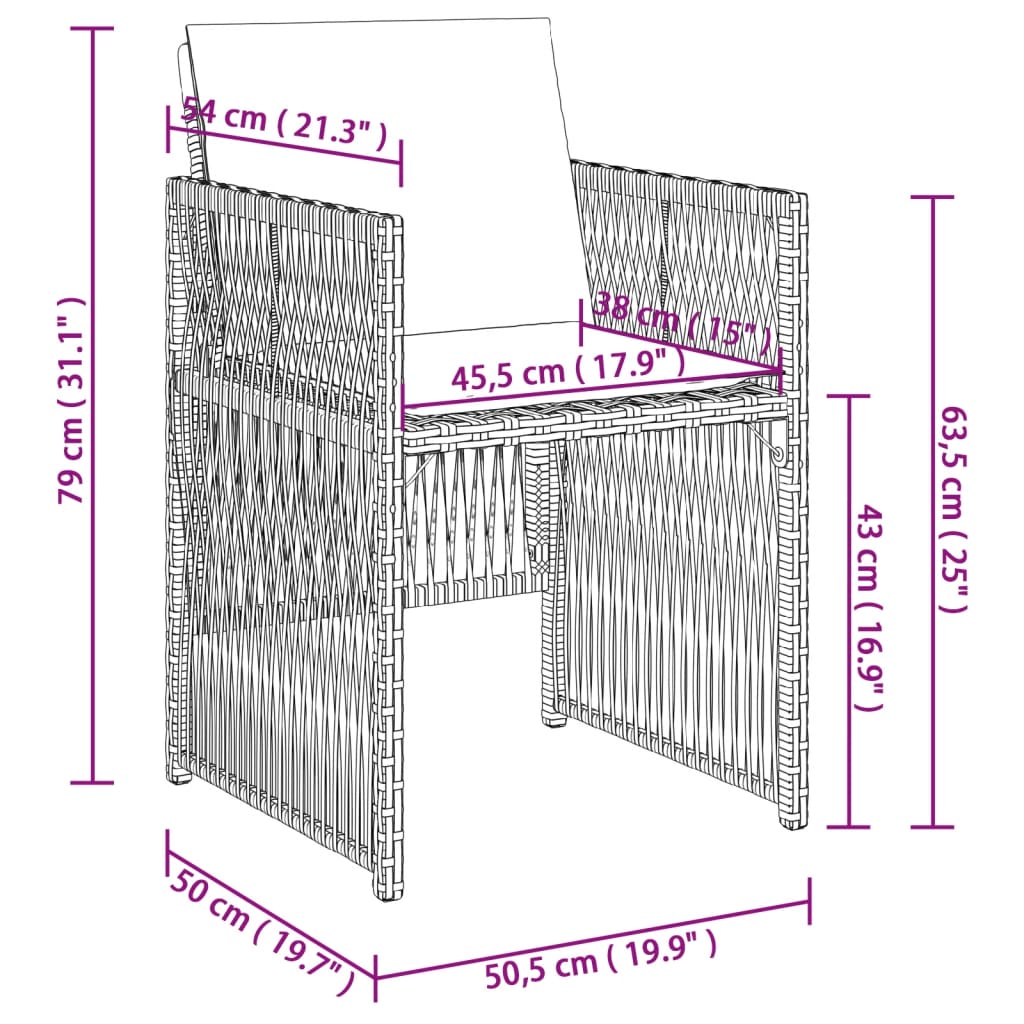 Dārza Krēsli Ar Matračiem, 4 Gab., Pe Rotangpalma