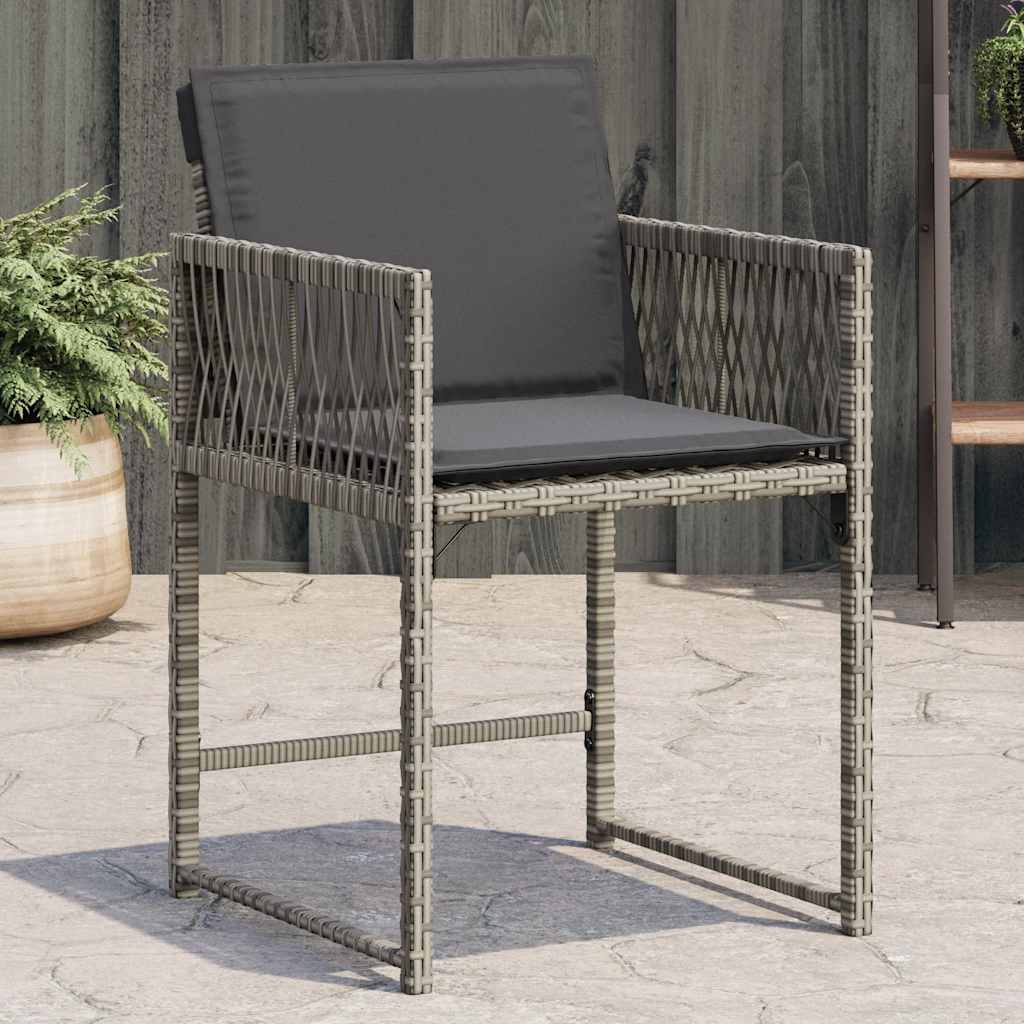 Dārza Krēsli Ar Matračiem, 4 Gab., Bēša Polietilēna Rotangpalma