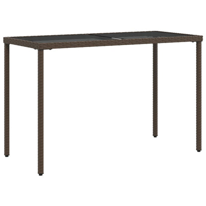 Dārza Galds, Stikla Virsma, Brūns, 115X54X74 Cm, Pe Rotangpalma