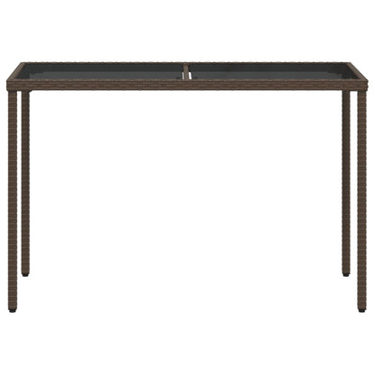 Dārza Galds, Stikla Virsma, Brūns, 115X54X74 Cm, Pe Rotangpalma