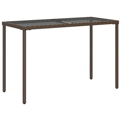 Dārza Galds, Stikla Virsma, Brūns, 115X54X74 Cm, Pe Rotangpalma