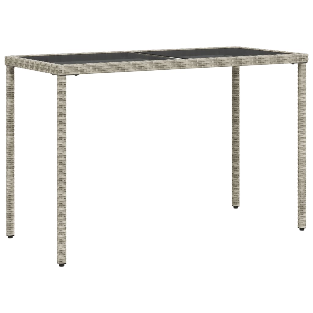 Dārza Galds, Stikla Virsma, Pelēks, 115X54X74Cm, Pe Rotangpalma