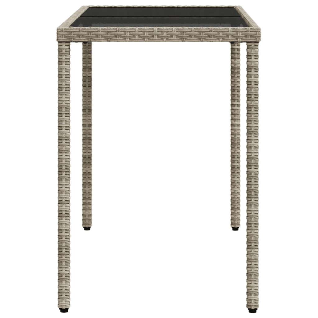 Dārza Galds, Stikla Virsma, Pelēks, 115X54X74Cm, Pe Rotangpalma