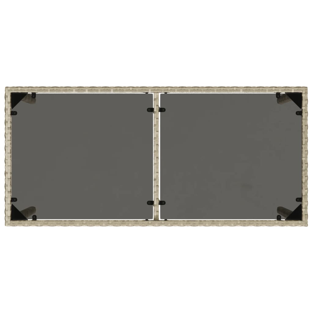 Dārza Galds, Stikla Virsma, Pelēks, 115X54X74Cm, Pe Rotangpalma