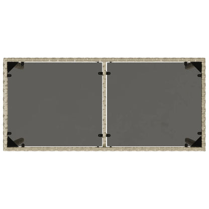 Dārza Galds, Stikla Virsma, Pelēks, 115X54X74Cm, Pe Rotangpalma