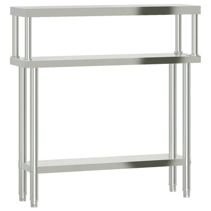 Virtuves Darba Galds Ar Plauktu, 110X30X120 Cm, Tērauds
