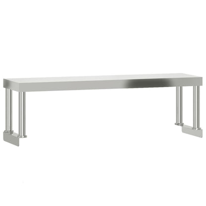 Virtuves Darba Galds Ar Plauktu, 110X30X120 Cm, Tērauds