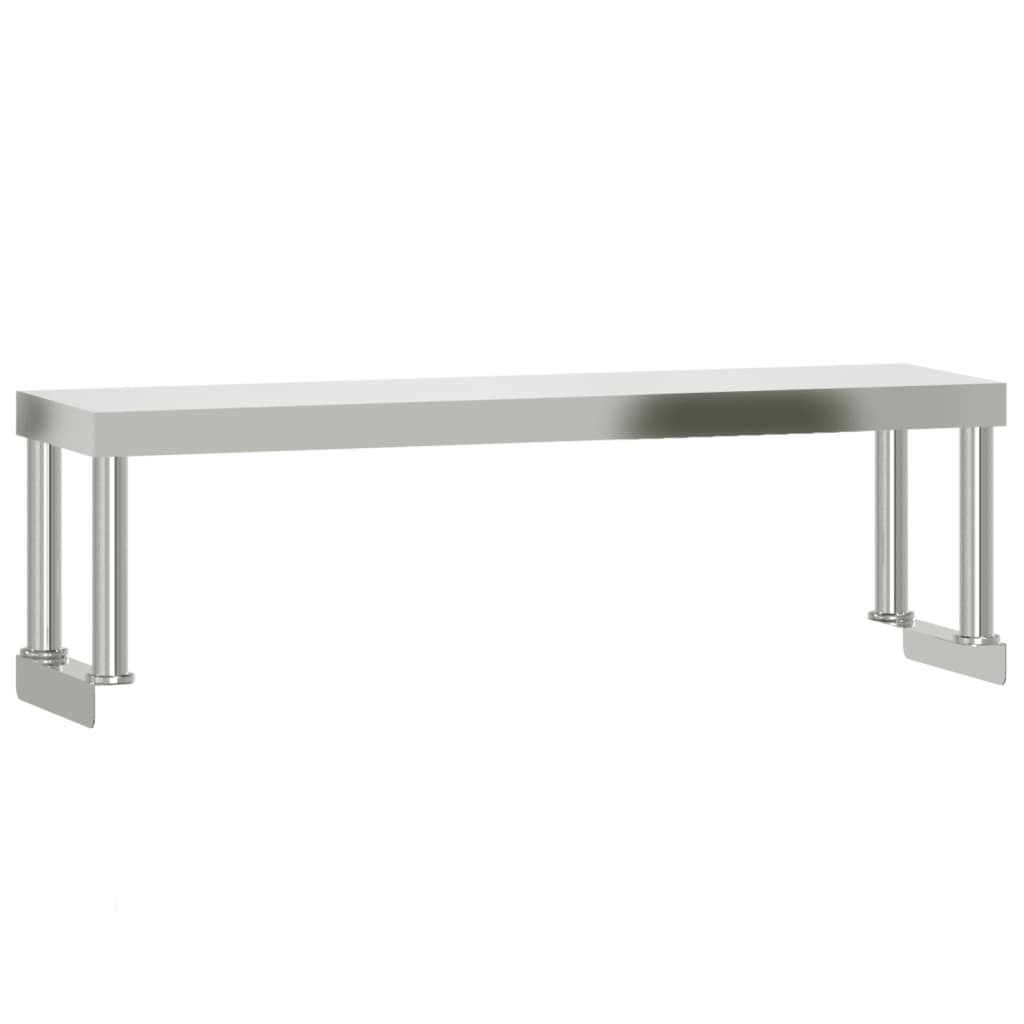 Virtuves Darba Galds Ar Plauktu, 110X55X120 Cm, Tērauds