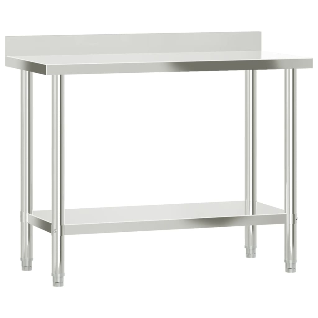 Virtuves Darba Galds Ar Plauktu, 110X55X120 Cm, Tērauds