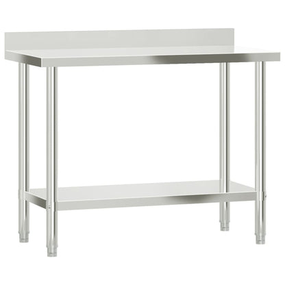 Virtuves Darba Galds Ar Plauktu, 110X55X120 Cm, Tērauds