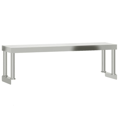 Virtuves Darba Galds Ar Plauktu, 110X55X120 Cm, Tērauds