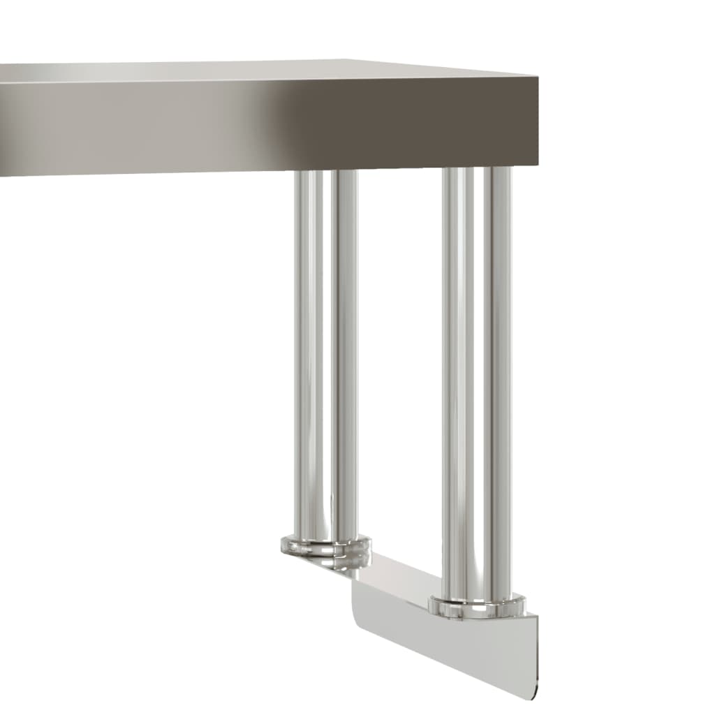 Virtuves Darba Galds Ar Plauktu, 110X55X120 Cm, Tērauds