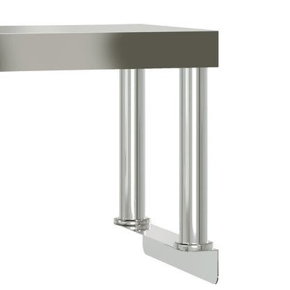 Virtuves Darba Galds Ar Plauktu, 110X30X120 Cm, Tērauds