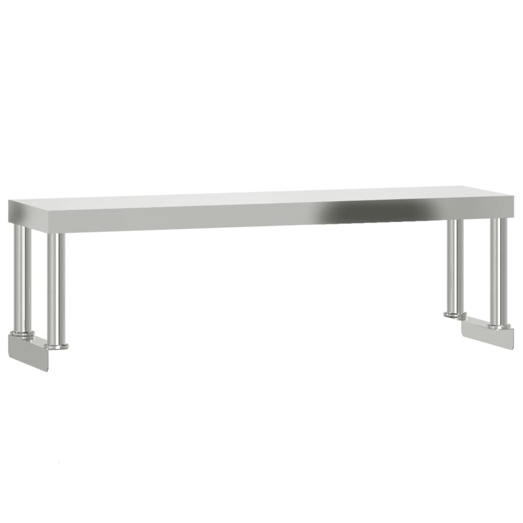 Virtuves Darba Galds Ar Plauktu, 110X55X120 Cm, Tērauds