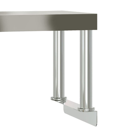 Virtuves Darba Galds Ar Plauktu, 110X55X120 Cm, Tērauds