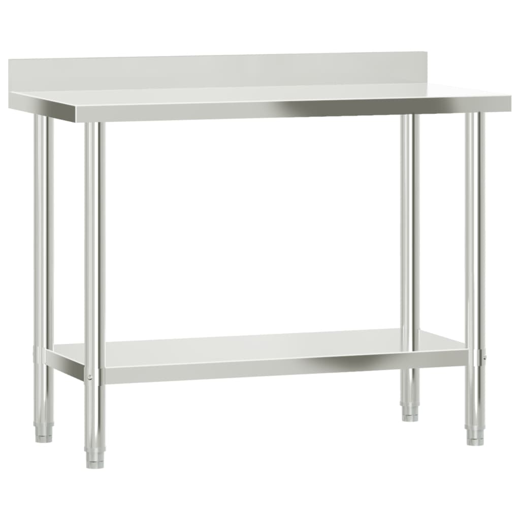 Virtuves Darba Galds Ar Plauktu, 110X55X120 Cm, Tērauds
