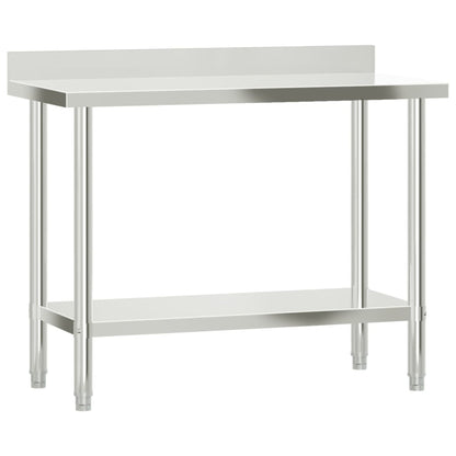 Virtuves Darba Galds Ar Plauktu, 110X55X120 Cm, Tērauds