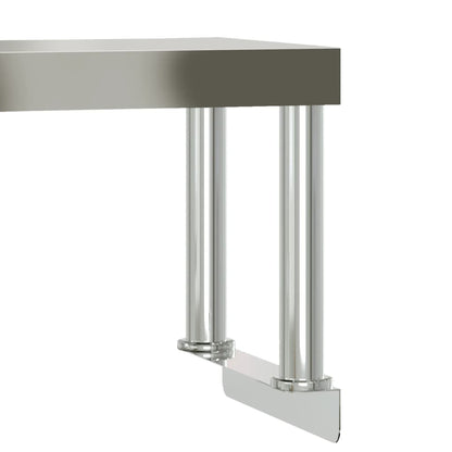 Virtuves Darba Galds Ar Plauktu, 110X55X120 Cm, Tērauds
